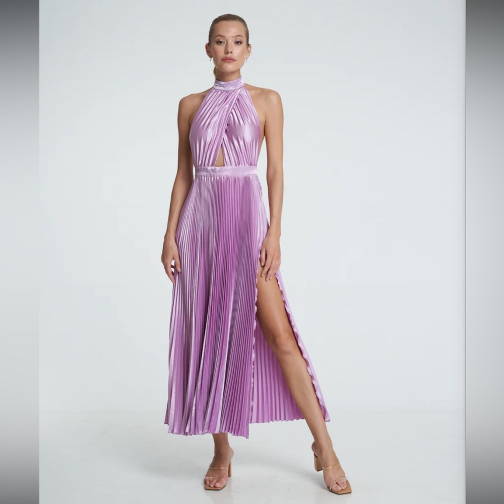 L’idee Renaissance Split Gown Violet 6 *BNWT*